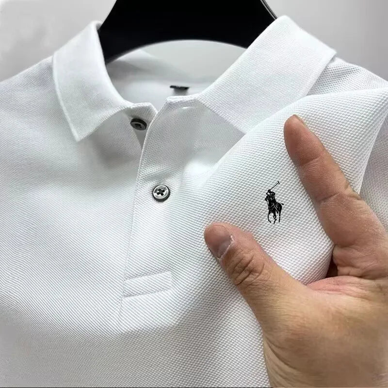 2024 New Hot Selling Men's Short sleeved Fashion and Handsome High Quality Moisture Absorbing and Breathable POLO Shirt